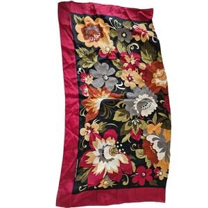 Adrienne Vittadini Multicolor Floral Square Scarf Minimalist Casual Retro Basic